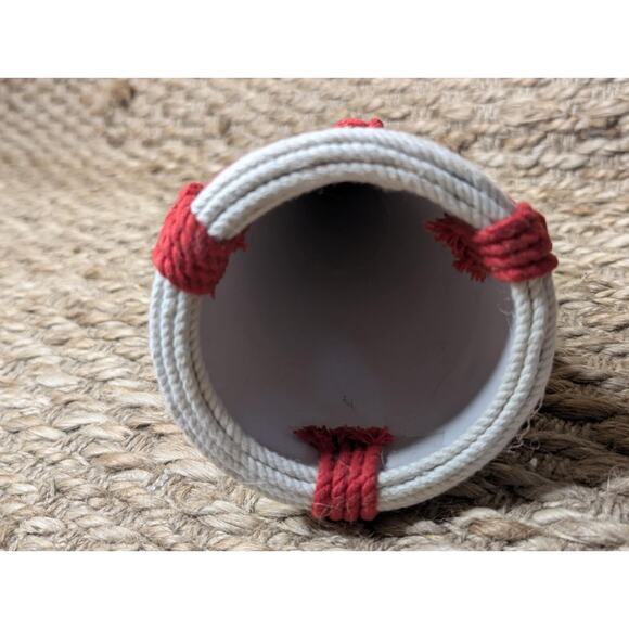 Holiday Lane Boho Festive Yarn Cone Christmas Tree Red White Tabletop Decor 13" - Picture 3 of 6